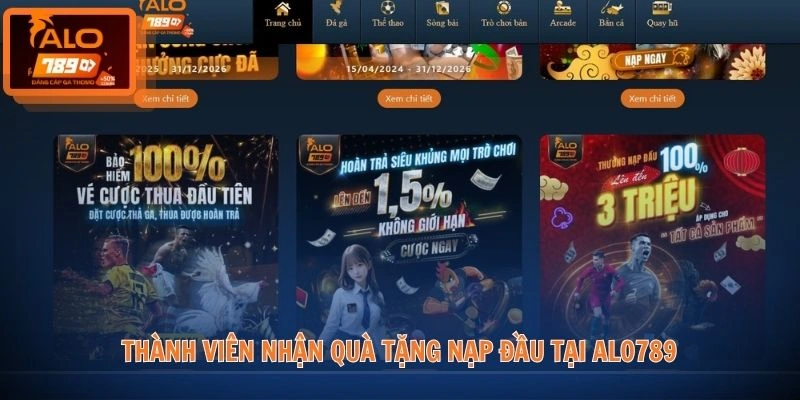Khuyến mãi ALO789 2 Thành viên nhận quà tặng nạp đầu tại ALO789
